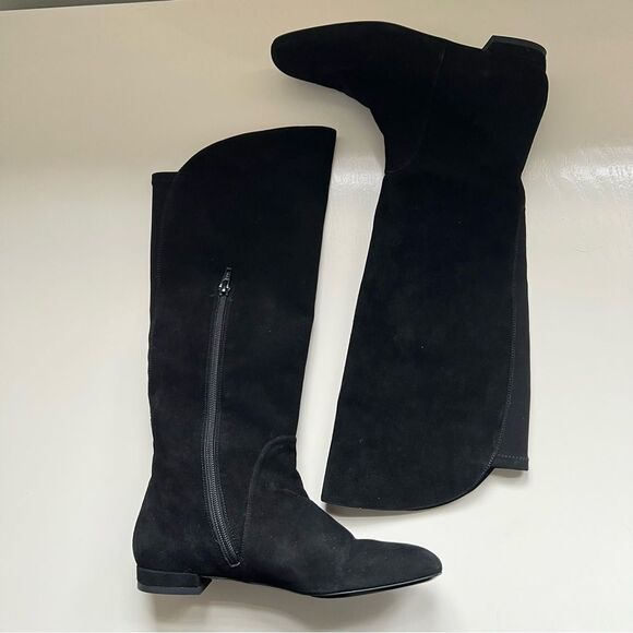 Stuart Weitzman Boots Suede Over The Knee Black Size 6 - Picture 3 of 10